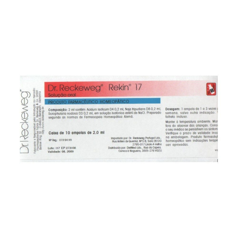 REKIN 17  10 AMPOLAS BEBÍVEIS  DR. RECKEWEG