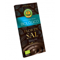 CHOCOLATE  NEGRO FLOR DE SAL BIO 100  G CEM PORCENTO