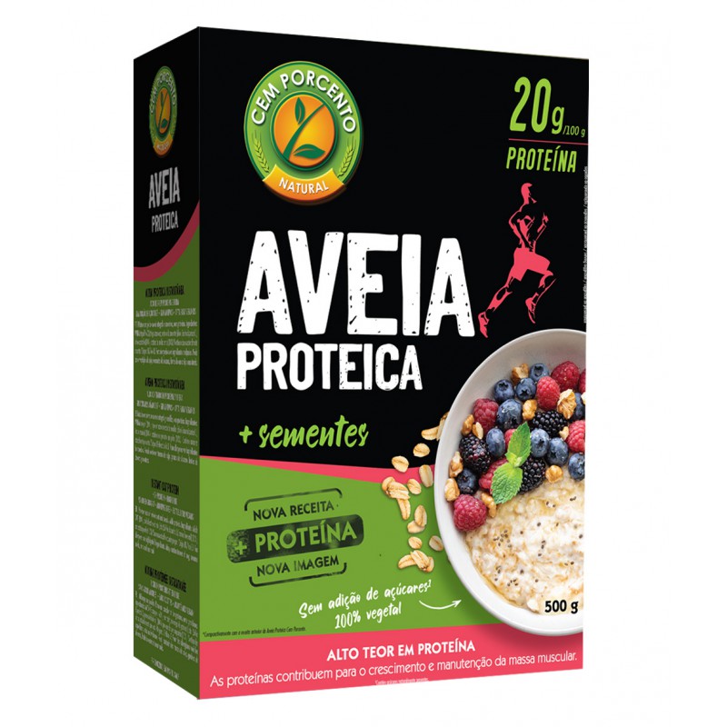 A AVEIA MAIS PROTEICA 500 GRS CEM PORCENTO