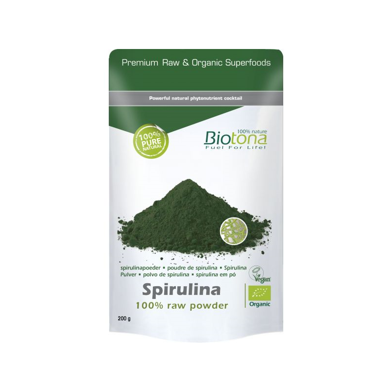SPIRULINA RAW POWDER BIO 200 G BIOTONA