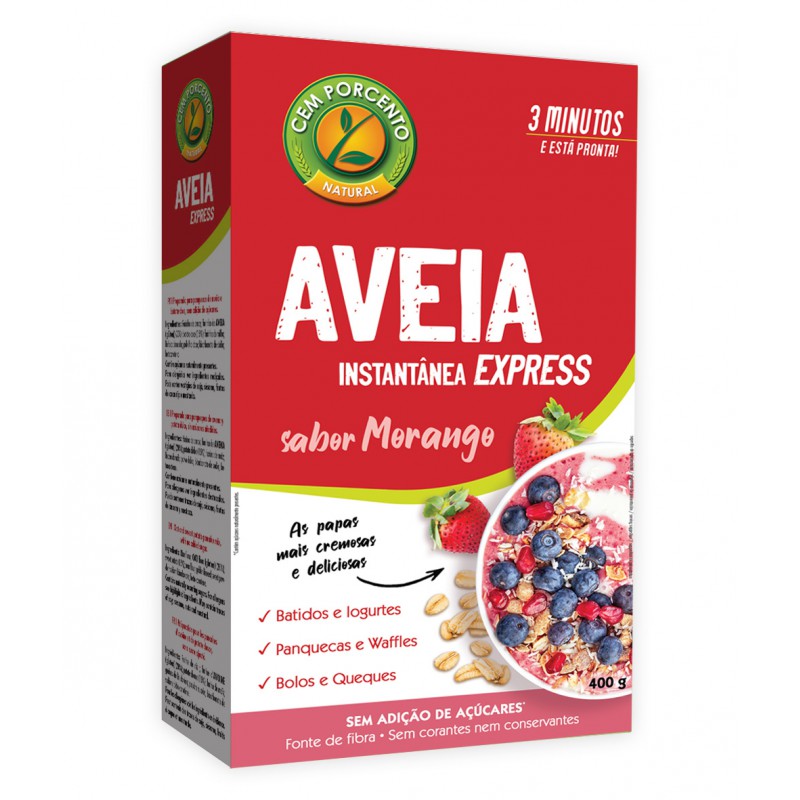 AVEIA MORANGO EXPRESS CEM PORCENTO 400 GRS