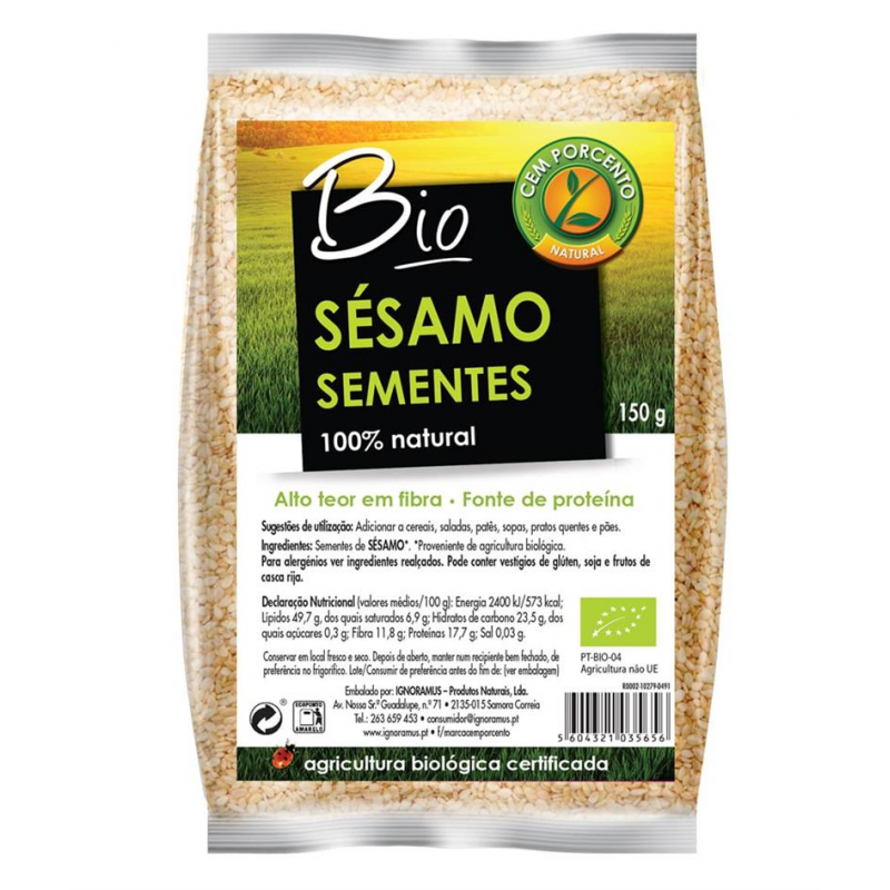 SEMENTES DE SÉSAMO 150 GRS BIO CEM PORCENTO