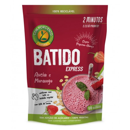 BATIDO AVEIA MORANGO EXPRESS 300 GRS CEM PORCENTO