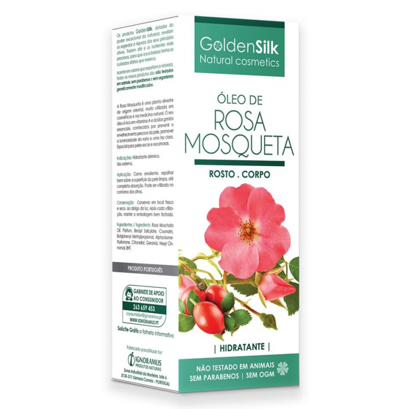 ÓLEO DE ROSA MOSQUETA 50 ML VEGAN GOLDENSILK