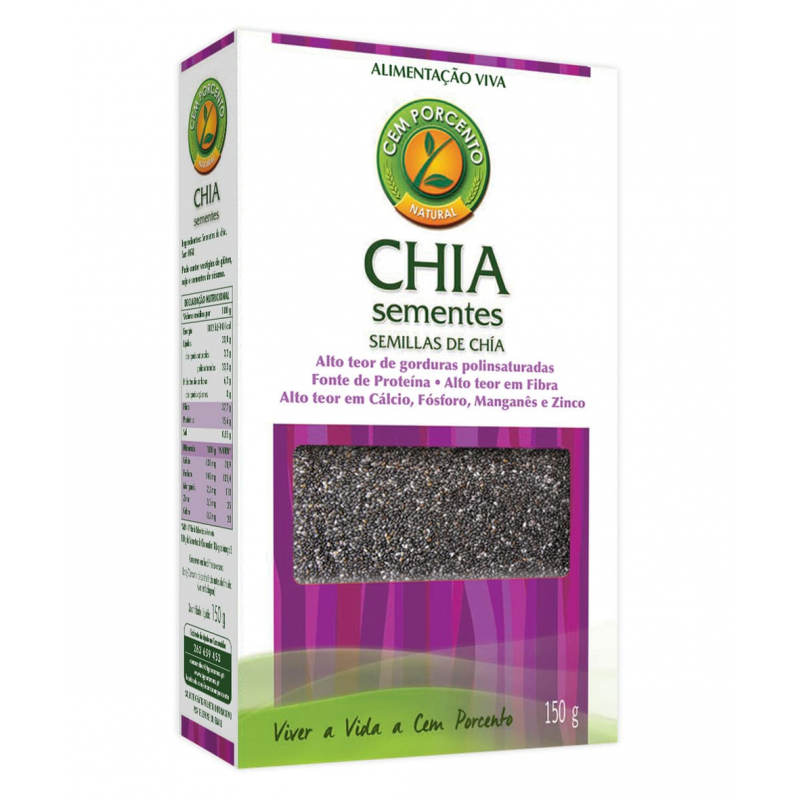 SEMENTES DE CHIA 150 G CEM PORCENTO