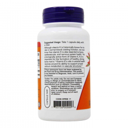 VITAMINA K2 100 MCG 100 CAPS NOW