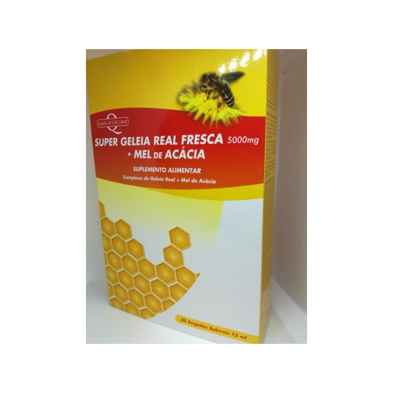SUPER GELEIA REAL FRESCA MEL DE ACACIA 5000 MG 20 AMP 15 ML