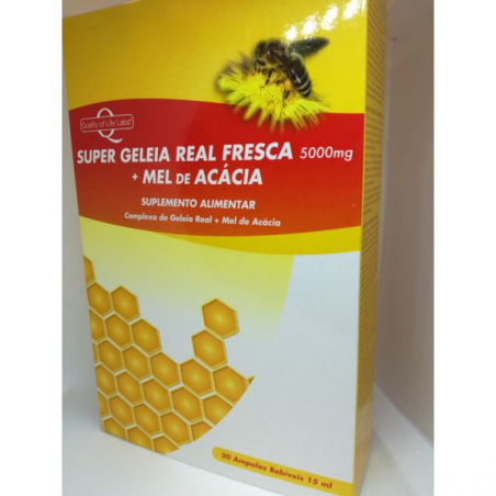 SUPER GELEIA REAL FRESCA MEL DE ACACIA 5000 MG 20 AMP 15 ML