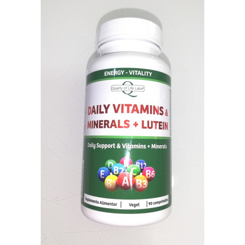 DAILY VITAMINS & MINERALS MAIS LUTEIN 90 COMPRIMIDOS QUALITY OF LIFE VITAMINAS E MINERAIS