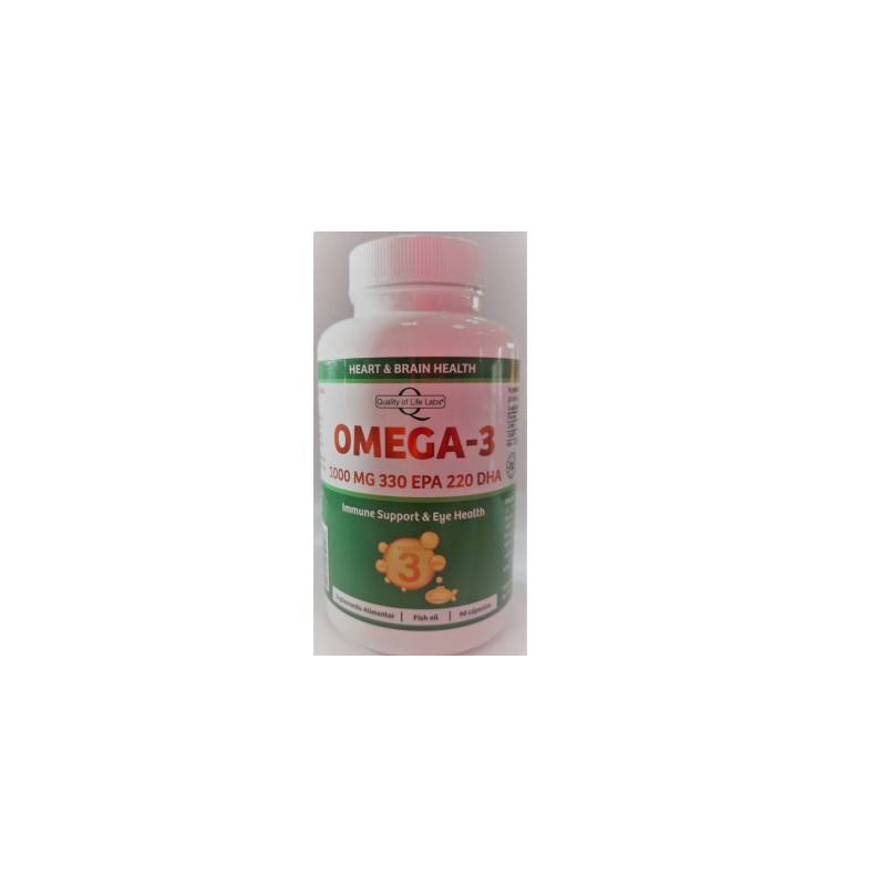OMEGA 3 1000 MG 330 EPA 220 DHA 90 CAPSULAS QUALITYOF LIFE LABS