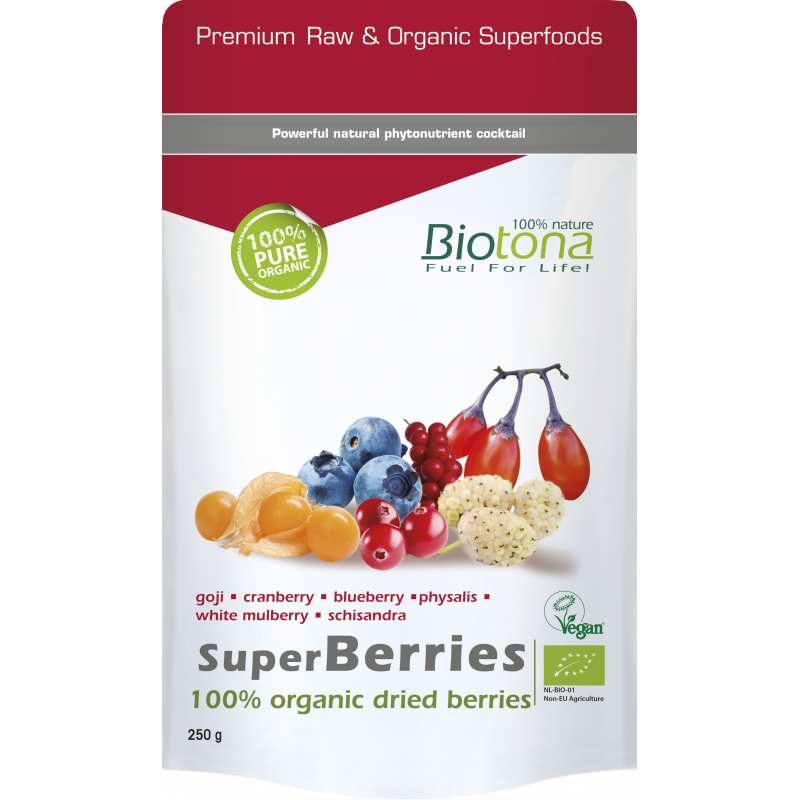 SUPERBERRIES DRIED BERRIES BIO 250 G BIOTONA