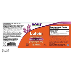 LUTEIN ESTERS 60 CAPS 10 MG NOW LUTEÍNA