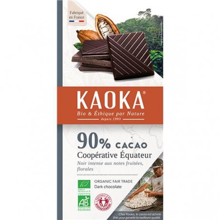 Kaoka Chocolate Preto 90% Cacau Bio Fair Trade Equador