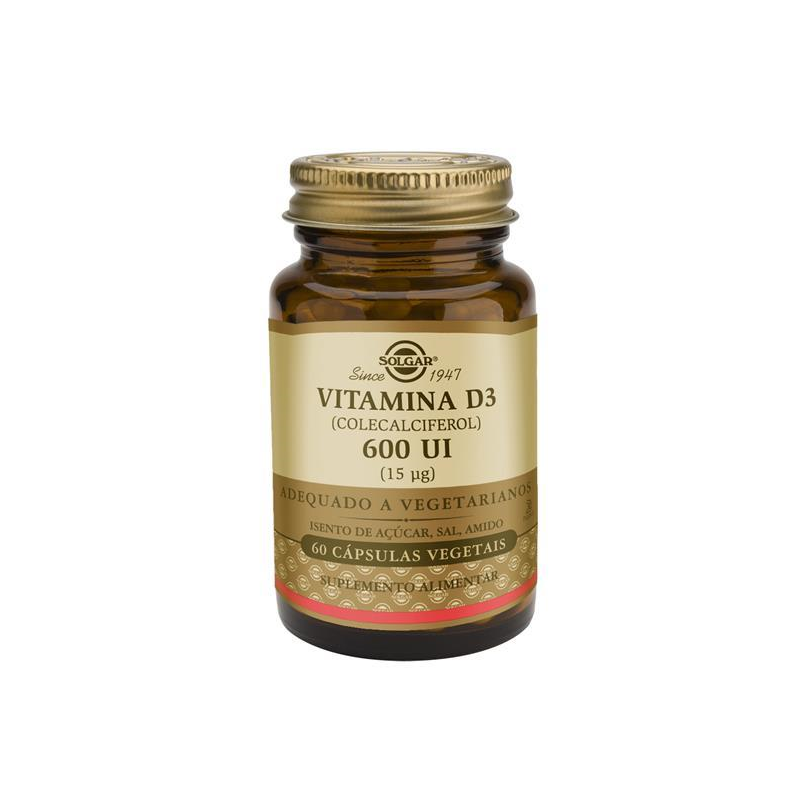 VITAMIN D3 600UI 15MCG  60 CÁPSULAS SOLGAR