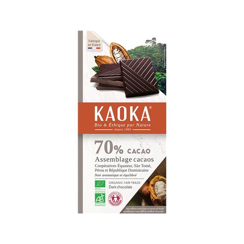 KAOKA F. TRADE BIO CHOCOLATE 100 G PRETO 70%