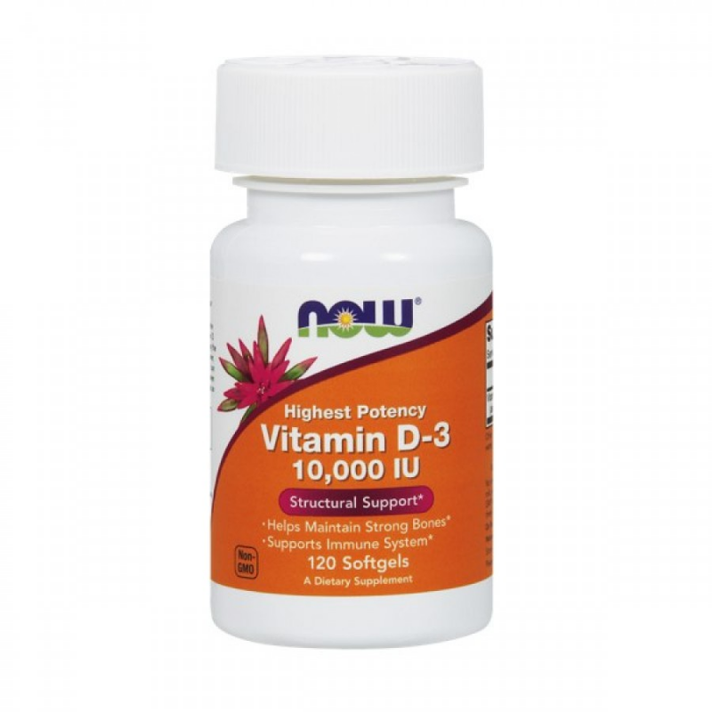 VITAMINA D-3 10,000 U.I. 120 CÁPSULAS - NOW 