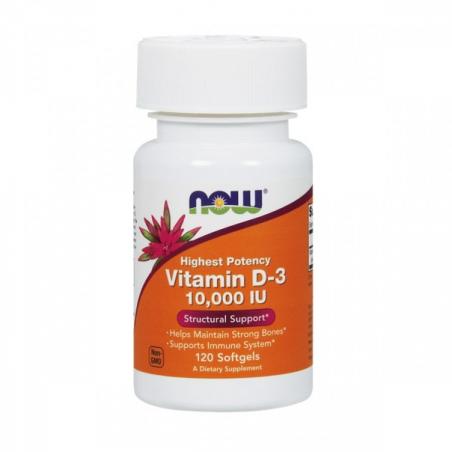 VITAMINA D-3 10,000 U.I. 120 CÁPSULAS - NOW 