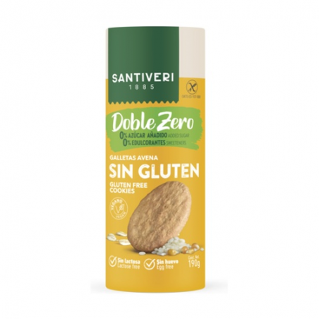 BOLACHAS SEM GLUTEN DOBLE ZERO AVEIA 190 G SANTIVERI
