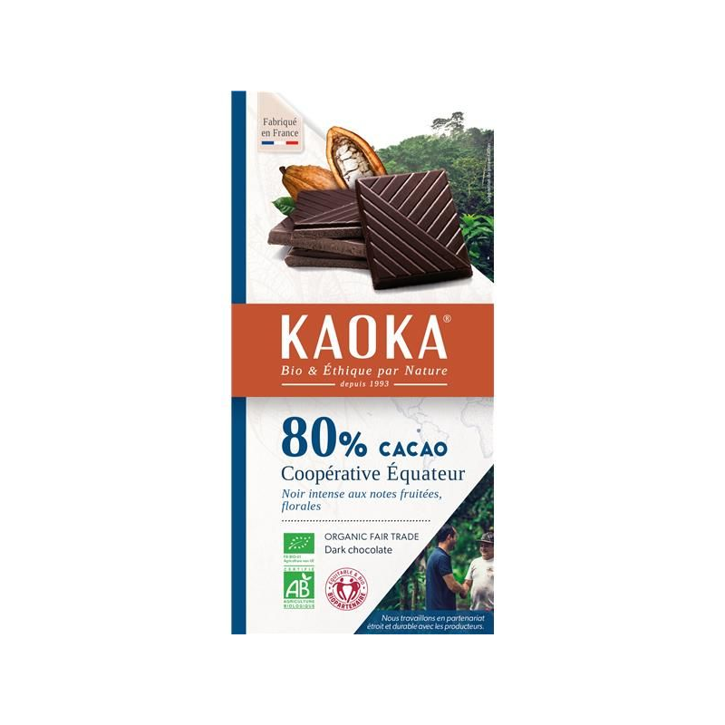 KAOKA CHOC BIO 100 G PRETO 80% ECUADOR
