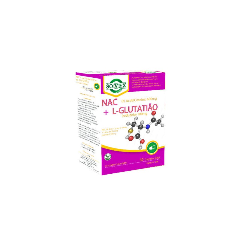 NAC 600 MG  L GLUTATIAO REDUZIDO 100 MG 30 CAPS SOVEX 