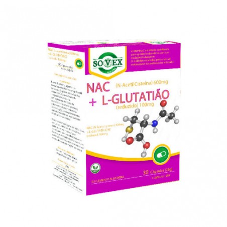 NAC 600 MG  L GLUTATIAO REDUZIDO 100 MG 30 CAPS SOVEX 