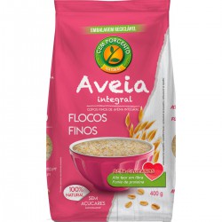 FLOCOS DE AVEIA FINOS INTEGRAIS 400 GRS CEM PORCENTO