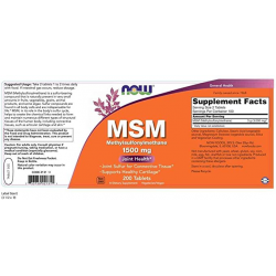 M S M 1500 MG 200 COMPRIMIDOS NOW MSM