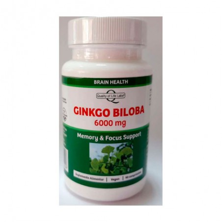 GINKGO BILOBA 6000 MG 90 CAPS QUALITY OF LIFE LABS