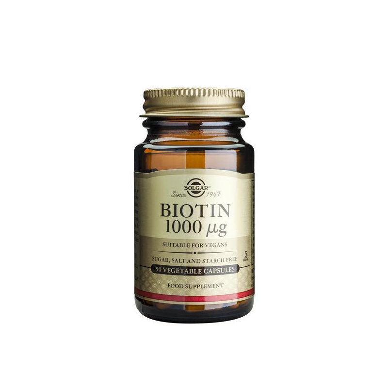 BIOTINA 1000µG 50 CÁPSULAS VEGETAIS - SOLGAR