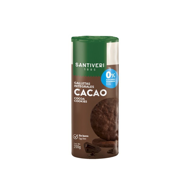 BOLACHAS INTEGRAIS DE CACAU 200 G SANTIVERI 