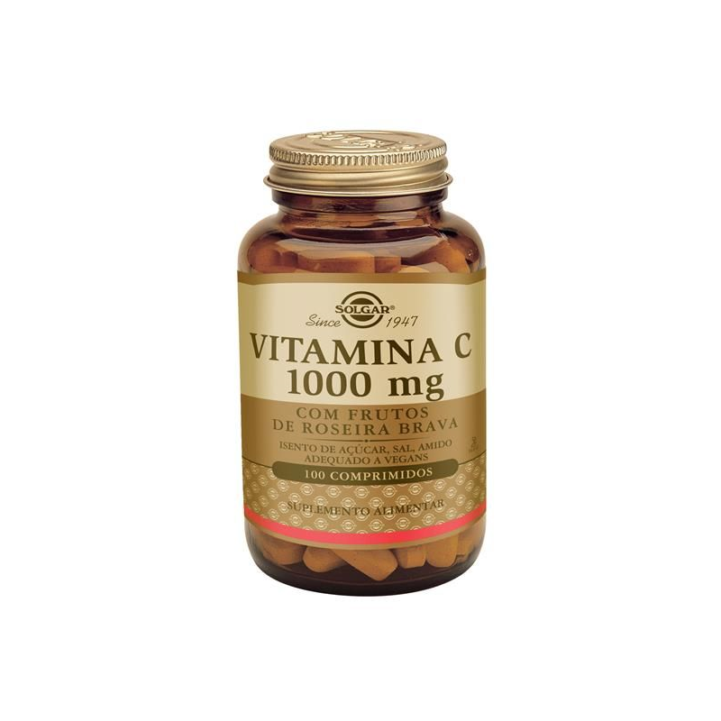 VITAMINA C + ROSEIRA BRAVA 1500mg 90 COMPRIMIDOS SOLGAR
