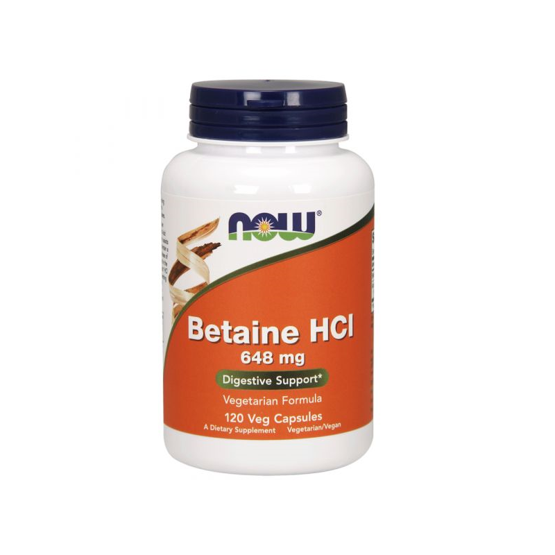 BETAINE HCL 120 CAPSULAS HCI 648 MG NOW