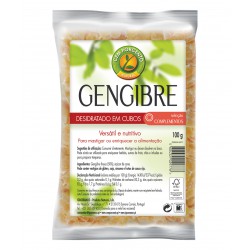 GENGIBRE DESIDRATADO CUBOS 100 G CEM PORCENTO