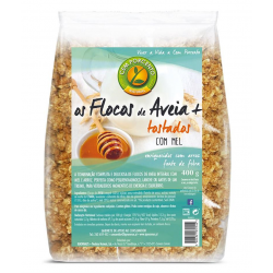 OS FLOCOS DE AVEIA + TOSTADOS  COM MEL 400  GRS CEM PORCENTO