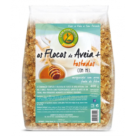 OS FLOCOS DE AVEIA + TOSTADOS  COM MEL 400  GRS CEM PORCENTO