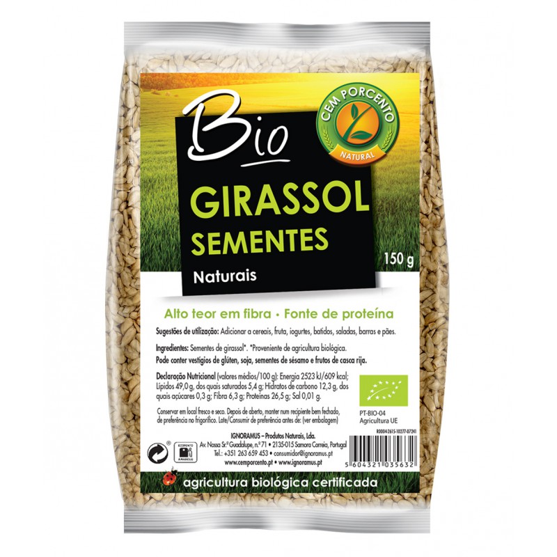 SEMENTES GIRASSOL BIO 150 GRS CEM PORCENTO
