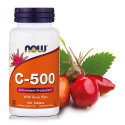VITAMINA C 500 MG WITH ROSE HIPS 100 CAPS NOW