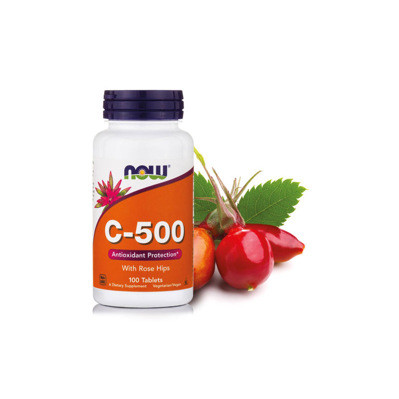 VITAMINA C 500 MG WITH ROSE HIPS 100 CAPS NOW
