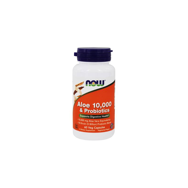 ALOE VERA 10 000 E PROBIOTICS 5 BILIOES 60 CAPS NOW