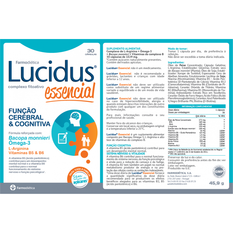 LUCIDUS ESSENCIAL 30 CÁPSULAS