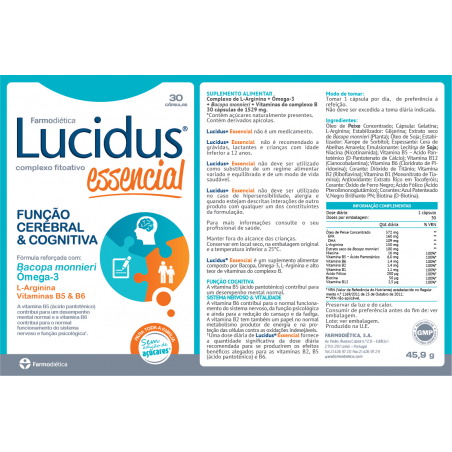 LUCIDUS ESSENCIAL 30 CÁPSULAS