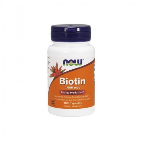 BIOTIN 100 CAPS VEGETAIS 1000 MG NOW