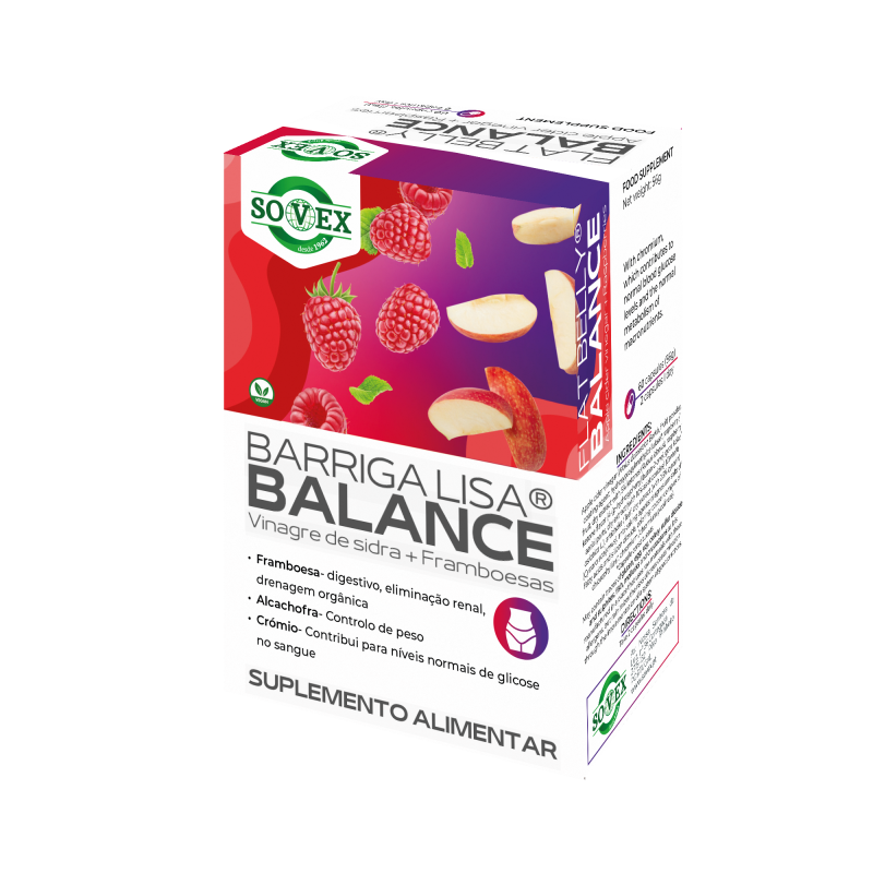 BARRIGA LISA BALANCE VINAGRE SIDRA COM FRANBOESAS 60 CAPS SOVEX