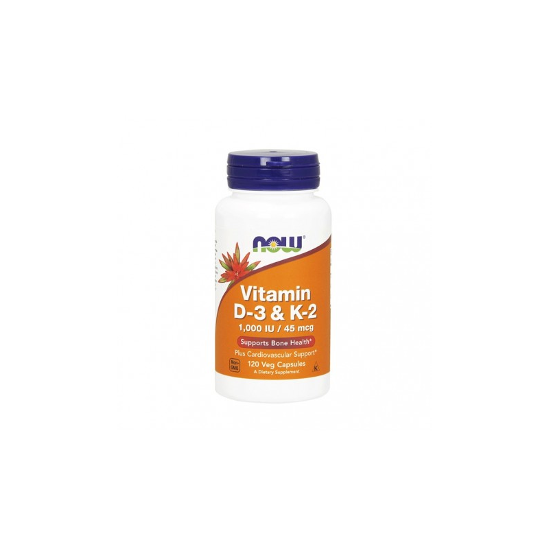 VITAMINA D3 1000 IU + VIT K2 45 MG 120 CAPS NOW 