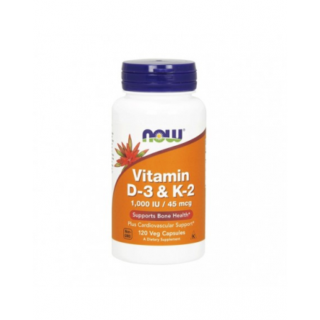 VITAMINA D3 1000 IU + VIT K2 45 MG 120 CAPS NOW 